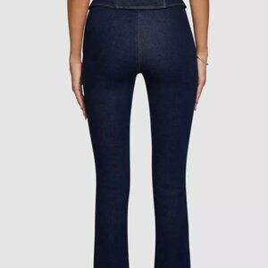 EB Denim WOMEN'S JEANS boot cut leg split hem jegging midnight NWT high rise L